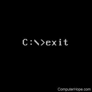 Exit command entered at a command line.