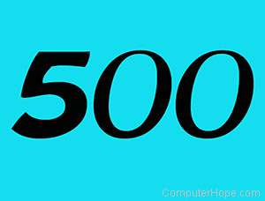 Number 500 in black lettering on aqua background.