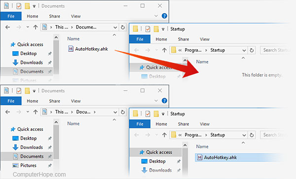 Moving AutoHotkey.ahk into your Windows 10 Startup folder