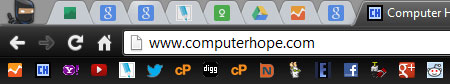 Pinned tabs