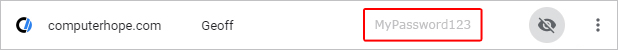 Shown password in Chrome.