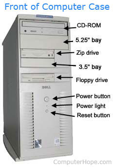 Front of a computer case.