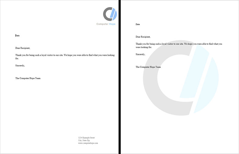 Letterhead example