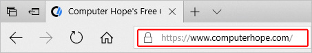 Th address bar in Microsoft Edge.