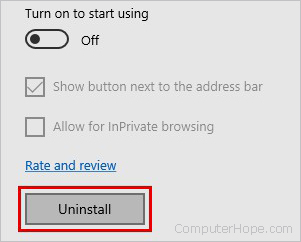 Edge uninstall extension