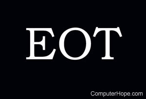 EOT in white lettering on black background.