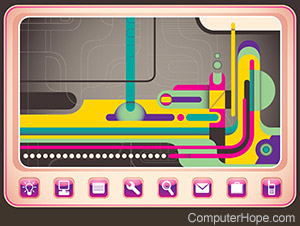 Series of computer-related icons.