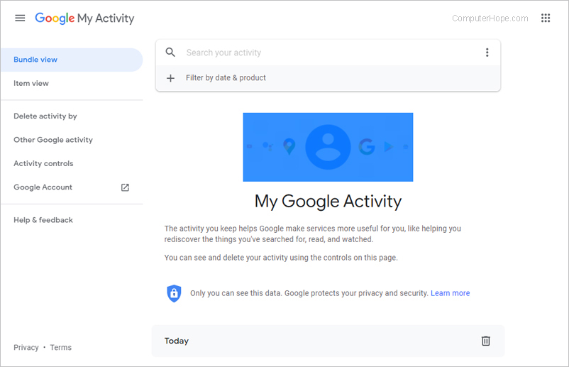 Google My Activity page