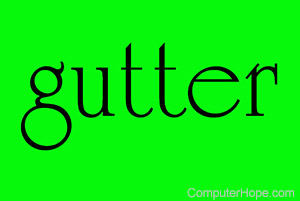 Black gutter word on neon green background.