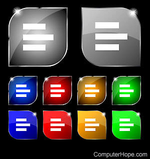 Left justified alignment examples.