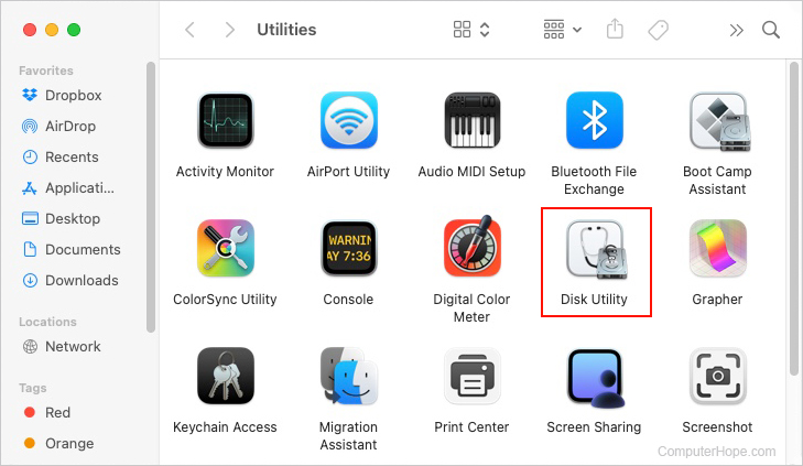 Disk Utility icon in macOS.