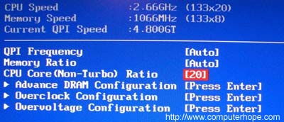 QPI frequency in CMOS setup