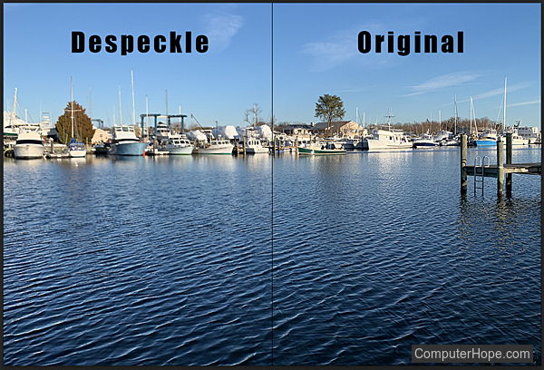 Despeckle filter in Adobe Photoshop.