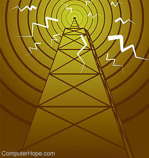 Illustration of a radio tower.