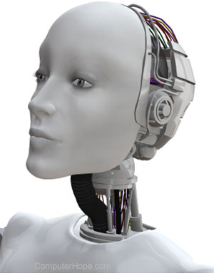 Robot modeled after a human.