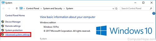 Click Advanced system settings.
