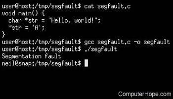 Example of a segfault error.