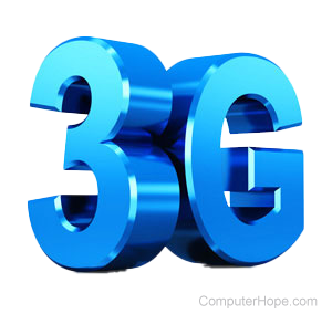 3G in blue three-dimensional lettering.