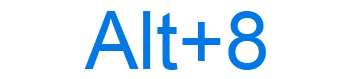 Alt+8 keyboard shortcut