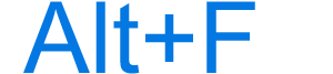 Alt+F keyboard shortcut