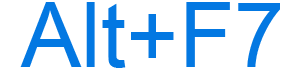 Alt+F7 keyboard shortcut
