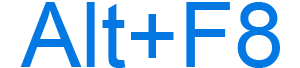 Alt+F8 keyboard shortcut