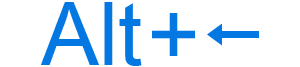 Alt+left arrow keyboard shortcut