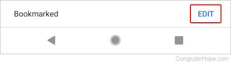 Edit icon in Chrome for Android.