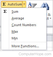 Excel auto sum