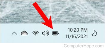 Windows 11 battery meter icon