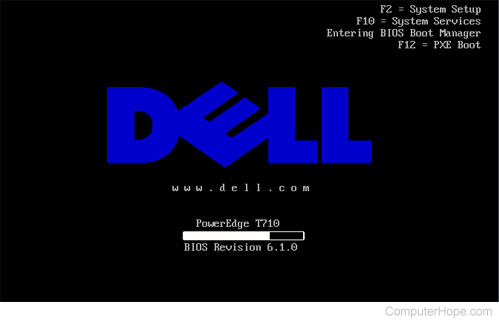 Dell computer BIOS splash screen