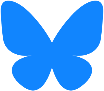 Bluesky social network logo.