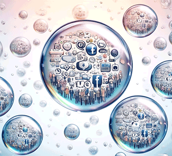 People and their social networks in different bubbles.