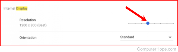 Change screen resolution on a Chromebook