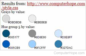 Computer Hope color codes