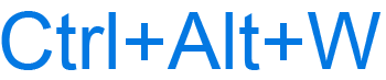 Ctrl+Alt+W keyboard shortcut