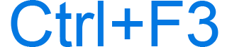 Ctrl+F3 keyboard shortcut