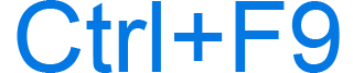 Ctrl+F9 keyboard shortcut