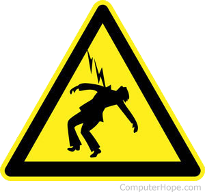 Shock warning sign