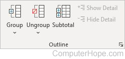 Excel data Outline