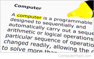 Computer highlighted in a paragraph.