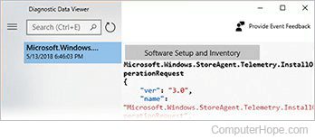 Windows 10 Diagnostic Data Viewer.