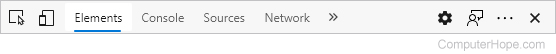 Elements tab in Edge.