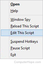 Edit AutoHotkey script