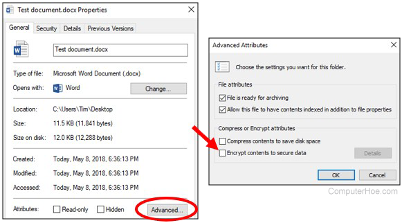 Encrypt file setting