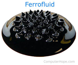 Ferrofluid shaped like spikes.