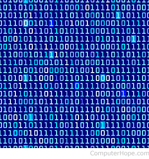 Series of binary 0 and 1 numbers.