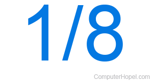 Fraction equal to one eighth.