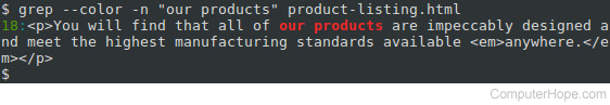 using grep -n to prefix output with line numbers