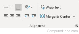 Excel Home Alignment